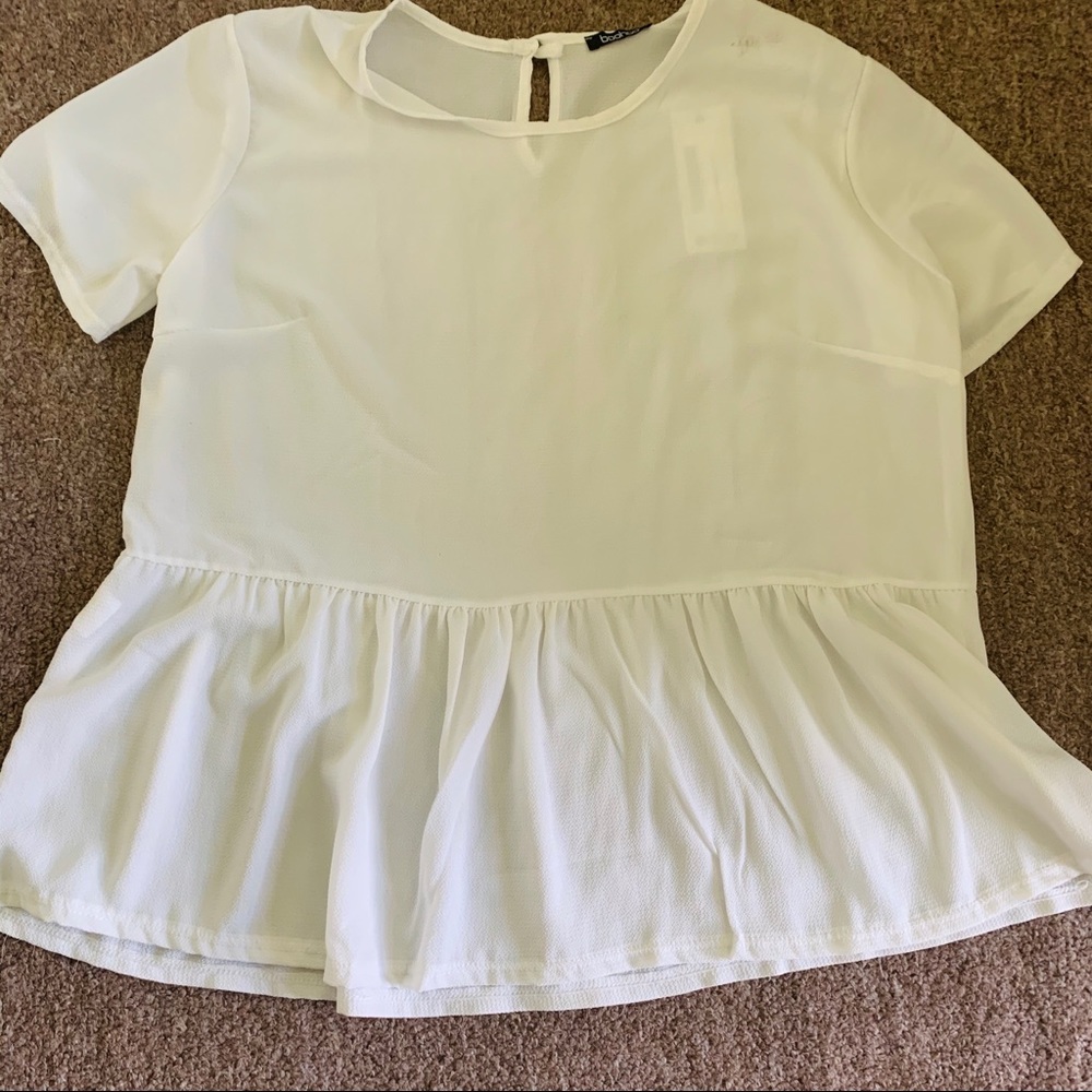 Boohoo white blouse